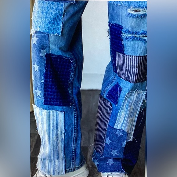 *STEAL* Oli & Hali Patchwork Denim Jeans - Picture 4 of 5